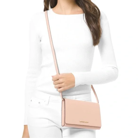 Michael Kors Blush Pink Crossbody Clutch Bag Purse - Picture 4 of 11